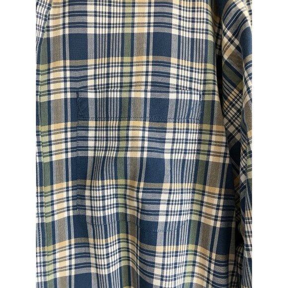 L.L. Bean Mens Medium Blue Plaid Long Sleeve Button Down Shirt OJAV1 100% Cotton - Picture 5 of 11
